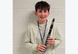  Liam Freiburger with a clarinet