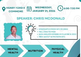  Student Athlete Wellness fair, at Henry Ford II on Wednesday, January 21st from 6:00 - 7:30 PM 